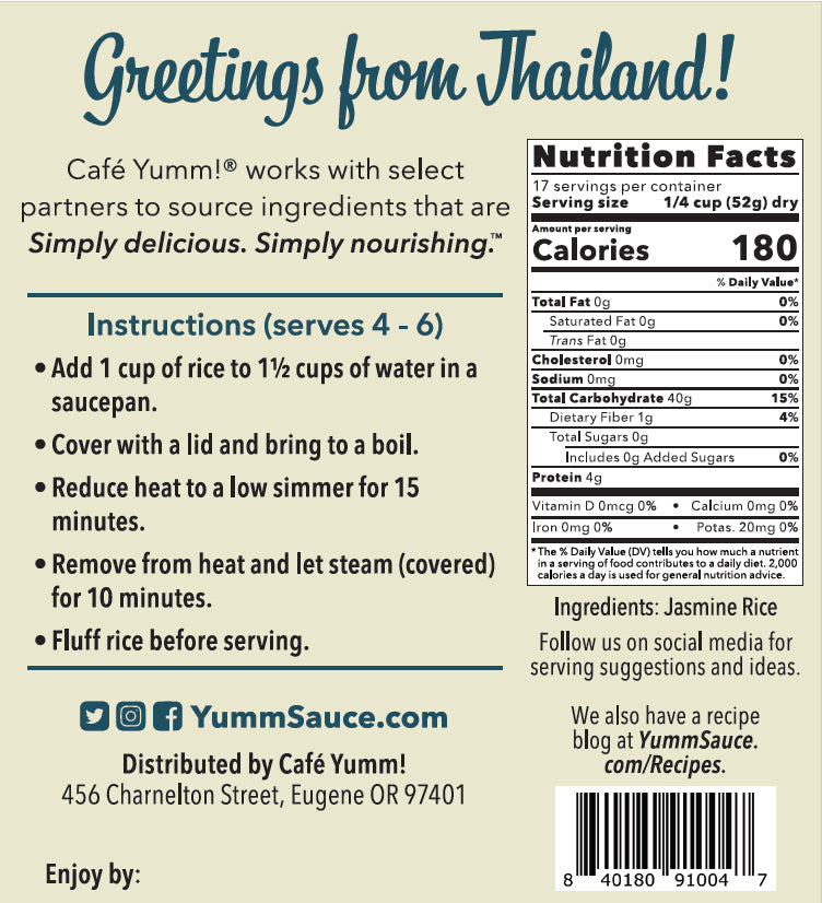 Cafe Yumm!® Thai Hom Mali Jasmine Rice